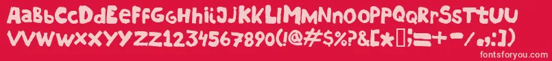 Hostias1.1Normal Font – Pink Fonts on Red Background