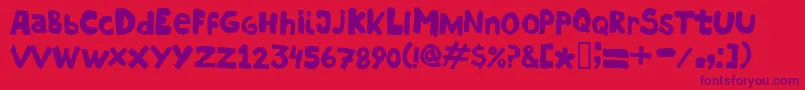 Hostias1.1Normal Font – Purple Fonts on Red Background
