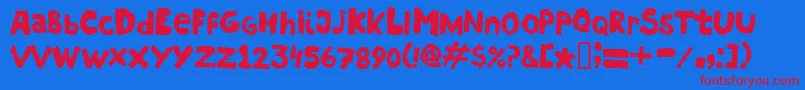 Hostias1.1Normal Font – Red Fonts on Blue Background