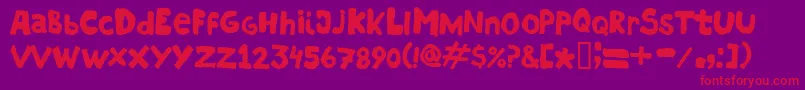Hostias1.1Normal Font – Red Fonts on Purple Background