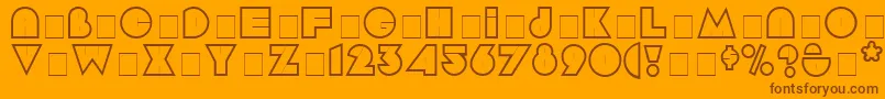 ArgotDisplayCapsSsi-Schriftart – Braune Schriften auf orangefarbenem Hintergrund