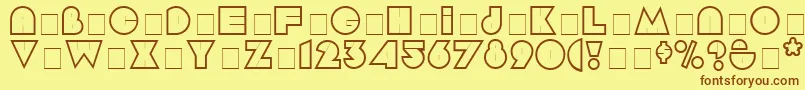Fonte ArgotDisplayCapsSsi – fontes marrons em um fundo amarelo