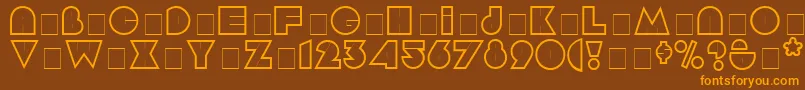 ArgotDisplayCapsSsi-Schriftart – Orangefarbene Schriften auf braunem Hintergrund