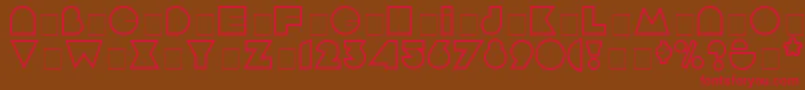 ArgotDisplayCapsSsi-Schriftart – Rote Schriften auf braunem Hintergrund