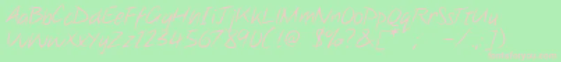 NoteThis Font – Pink Fonts on Green Background