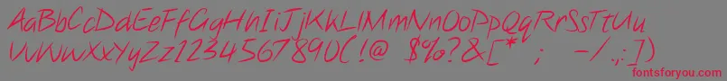 NoteThis Font – Red Fonts on Gray Background