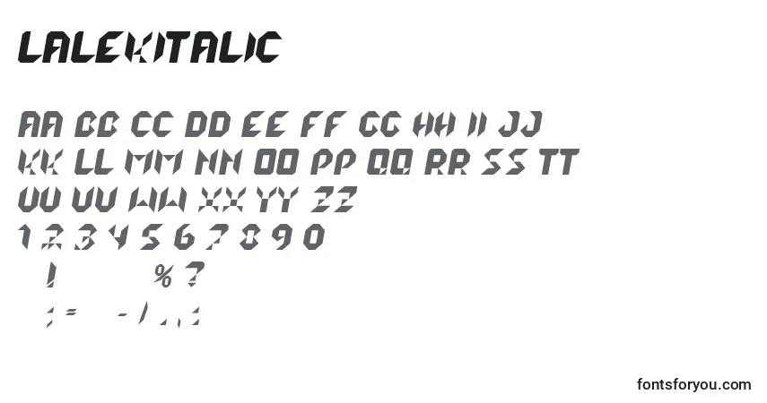 Schriftart LalekItalic – Alphabet, Zahlen, spezielle Symbole