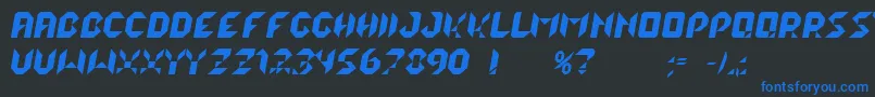 フォントLalekItalic – 黒い背景に青い文字