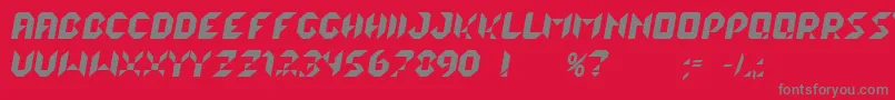フォントLalekItalic – 赤い背景に灰色の文字