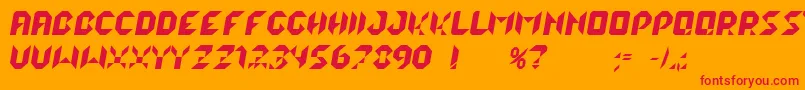 フォントLalekItalic – オレンジの背景に赤い文字
