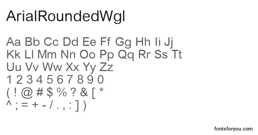 A fonte ArialRoundedWgl – alfabeto, números, caracteres especiais