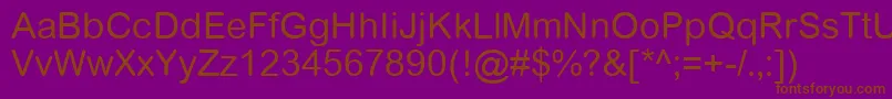ArialRoundedWgl Font – Brown Fonts on Purple Background