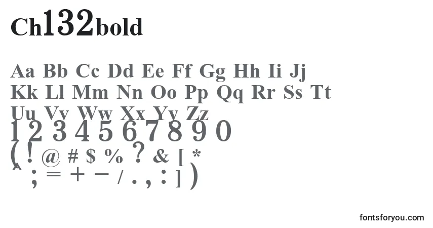 A fonte Ch132bold – alfabeto, números, caracteres especiais