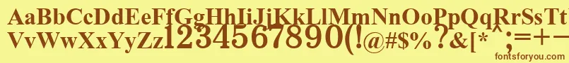 Ch132bold Font – Brown Fonts on Yellow Background