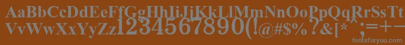 フォントCh132bold – 茶色の背景に灰色の文字