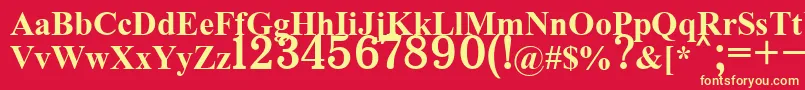 Ch132bold Font – Yellow Fonts on Red Background