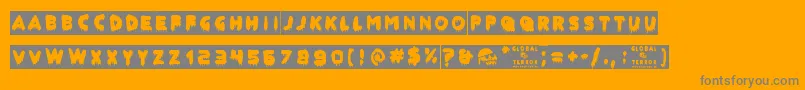 Więcej informacji o czcionce GlobalTerror Czcionka GlobalTerror – szare czcionki na pomarańczowym tle