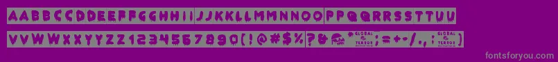 GlobalTerror Font – Gray Fonts on Purple Background