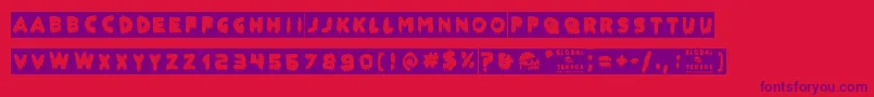GlobalTerror Font – Purple Fonts on Red Background