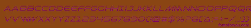 Prometheangradital-Schriftart – Violette Schriften auf braunem Hintergrund