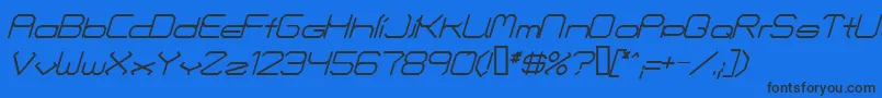 Fontmakers Choice Italic-Schriftart – Schwarze Schriften auf blauem Hintergrund