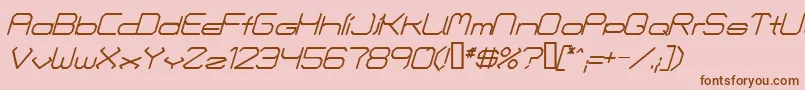 Fonte Fontmakers Choice Italic – fontes marrons em um fundo rosa