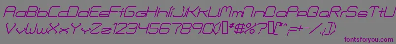 Шрифт Fontmakers Choice Italic – фиолетовые шрифты на сером фоне