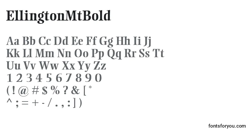 Шрифт EllingtonMtBold – алфавит, цифры, специальные символы