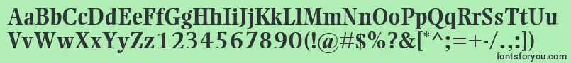 EllingtonMtBold Font – Black Fonts on Green Background