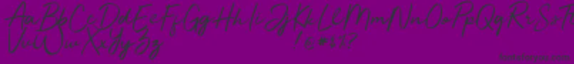 Jelytta-Schriftart – Schwarze Schriften auf violettem Hintergrund