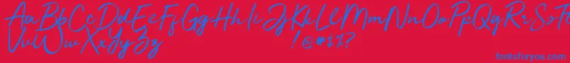 Jelytta Font – Blue Fonts on Red Background