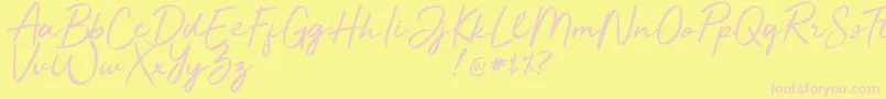 Jelytta Font – Pink Fonts on Yellow Background