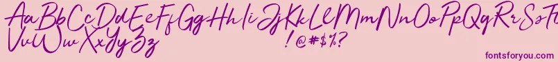 Jelytta-Schriftart – Violette Schriften auf rosa Hintergrund