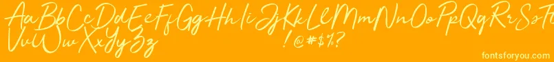 Jelytta Font – Yellow Fonts on Orange Background