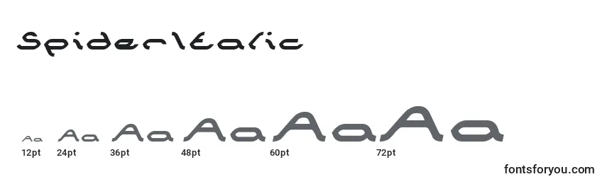 SpiderItalic Font Sizes