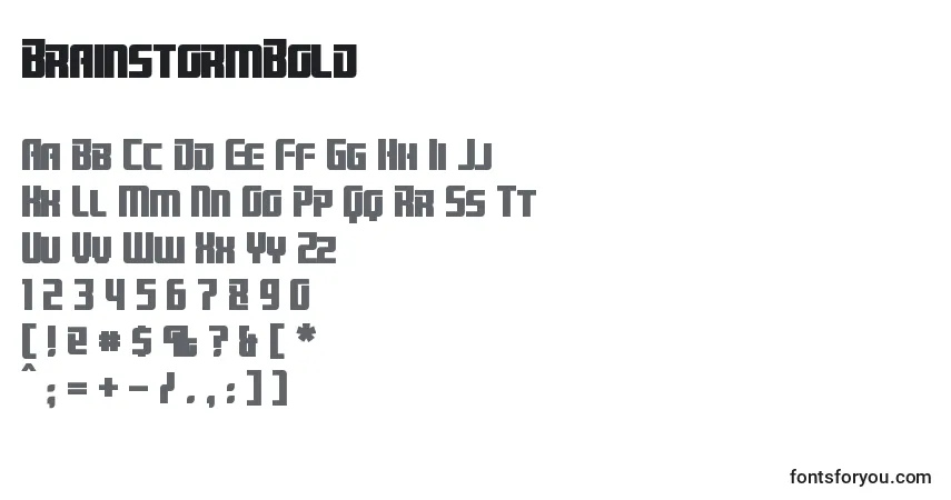 Fuente BrainstormBold - alfabeto, números, caracteres especiales