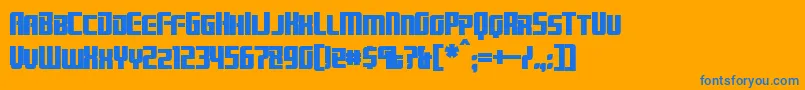 フォントBrainstormBold – オレンジの背景に青い文字