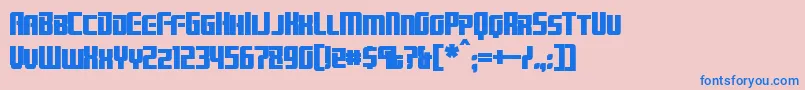 BrainstormBold-Schriftart – Blaue Schriften auf rosa Hintergrund