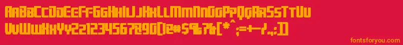 BrainstormBold Font – Orange Fonts on Red Background