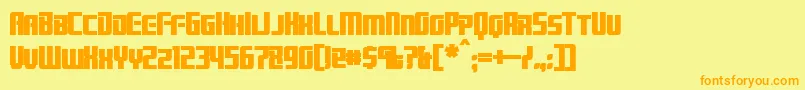 BrainstormBold-Schriftart – Orangefarbene Schriften auf gelbem Hintergrund