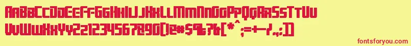 BrainstormBold-fontti – punaiset fontit keltaisella taustalla
