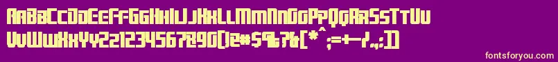 BrainstormBold Font – Yellow Fonts on Purple Background