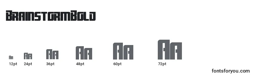 BrainstormBold Font Sizes