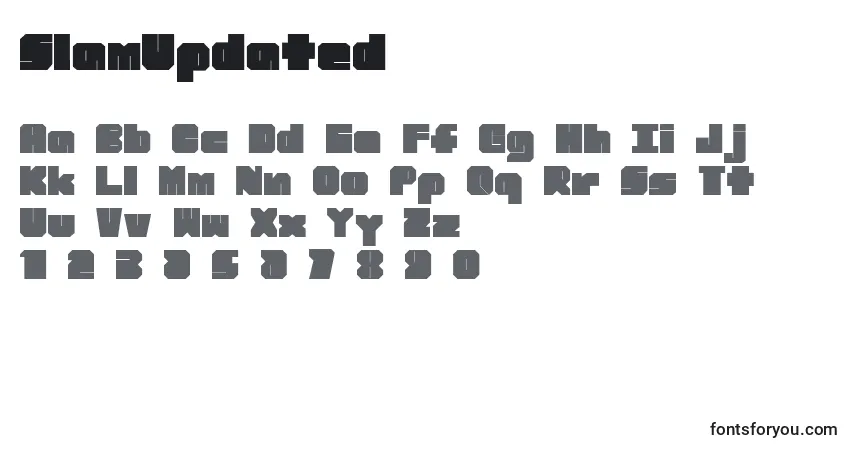 Шрифт SlamUpdated – алфавит, цифры, специальные символы