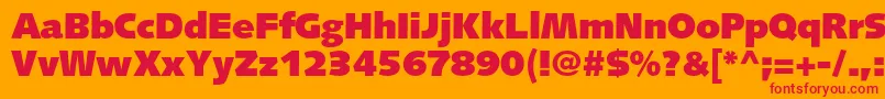 SyntaxltstdUltrablack Font – Red Fonts on Orange Background