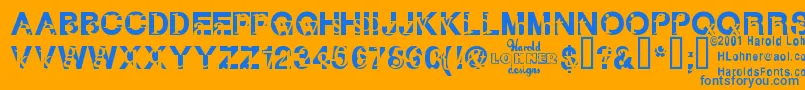 Subtext Font – Blue Fonts on Orange Background