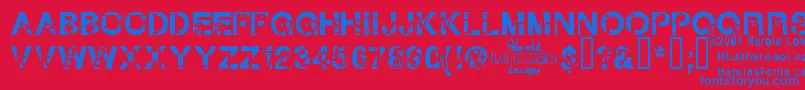 Subtext Font – Blue Fonts on Red Background