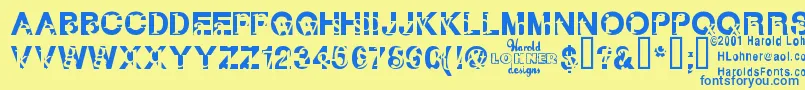 Subtext Font – Blue Fonts on Yellow Background