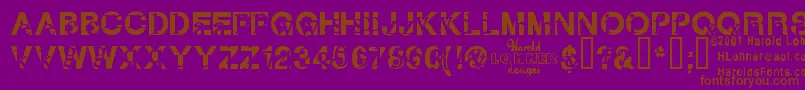 Subtext-Schriftart – Braune Schriften auf violettem Hintergrund