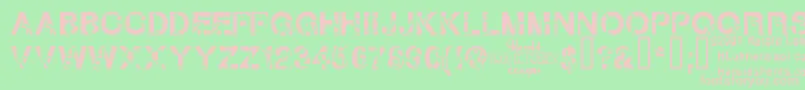 Subtext-fontti – vaaleanpunaiset fontit vihreällä taustalla